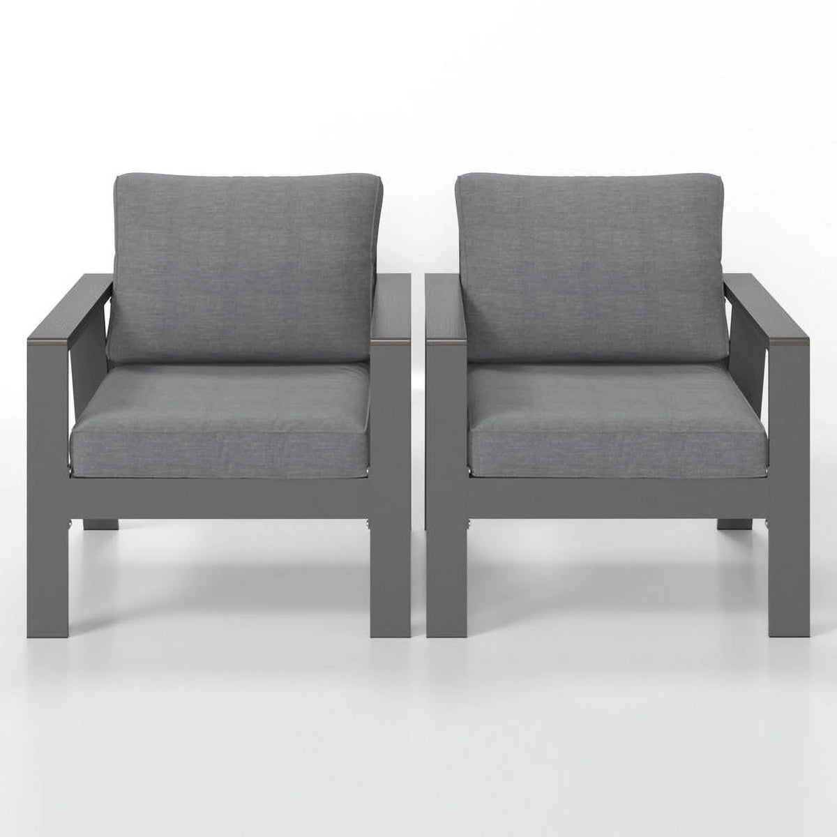 Aluminum Patio Chair Set of 2 Grey K58295