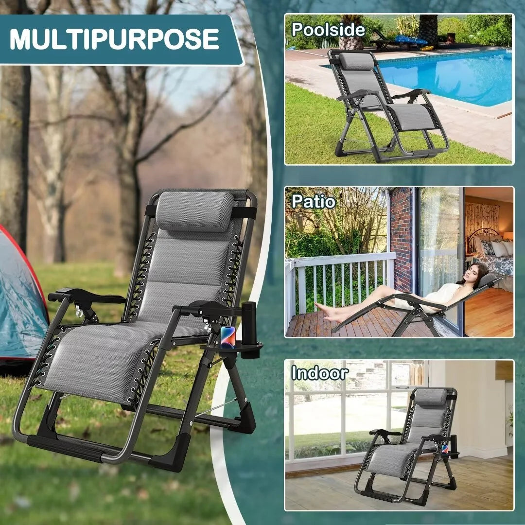 Zero Gravity Reclining Lounge Chair with Adjustable Pillow T925