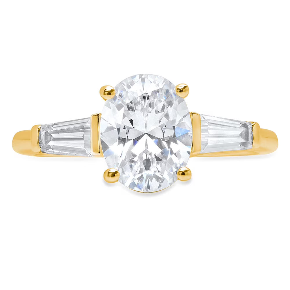 14K Yellow Gold Three-Stone Diamond Engagement Ring Q651535