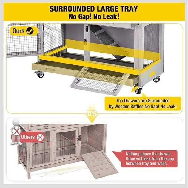Outdoor Indoor Bunny Hutch with Wheels J99066