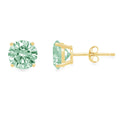 18k Yellow Gold Blue Moissanite Stud Earrings O7800