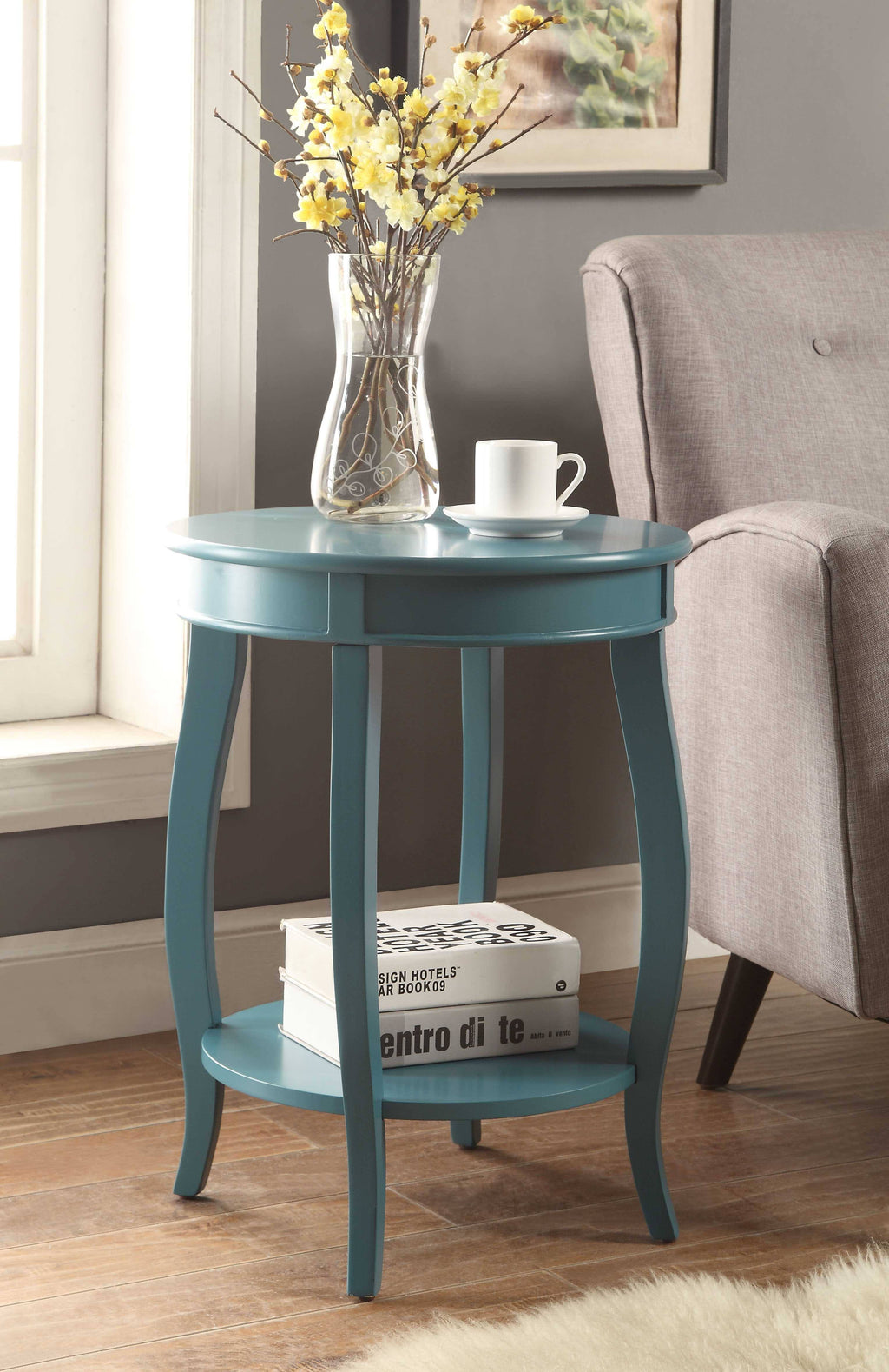 Walnut Wood Veneer Side Table E543031