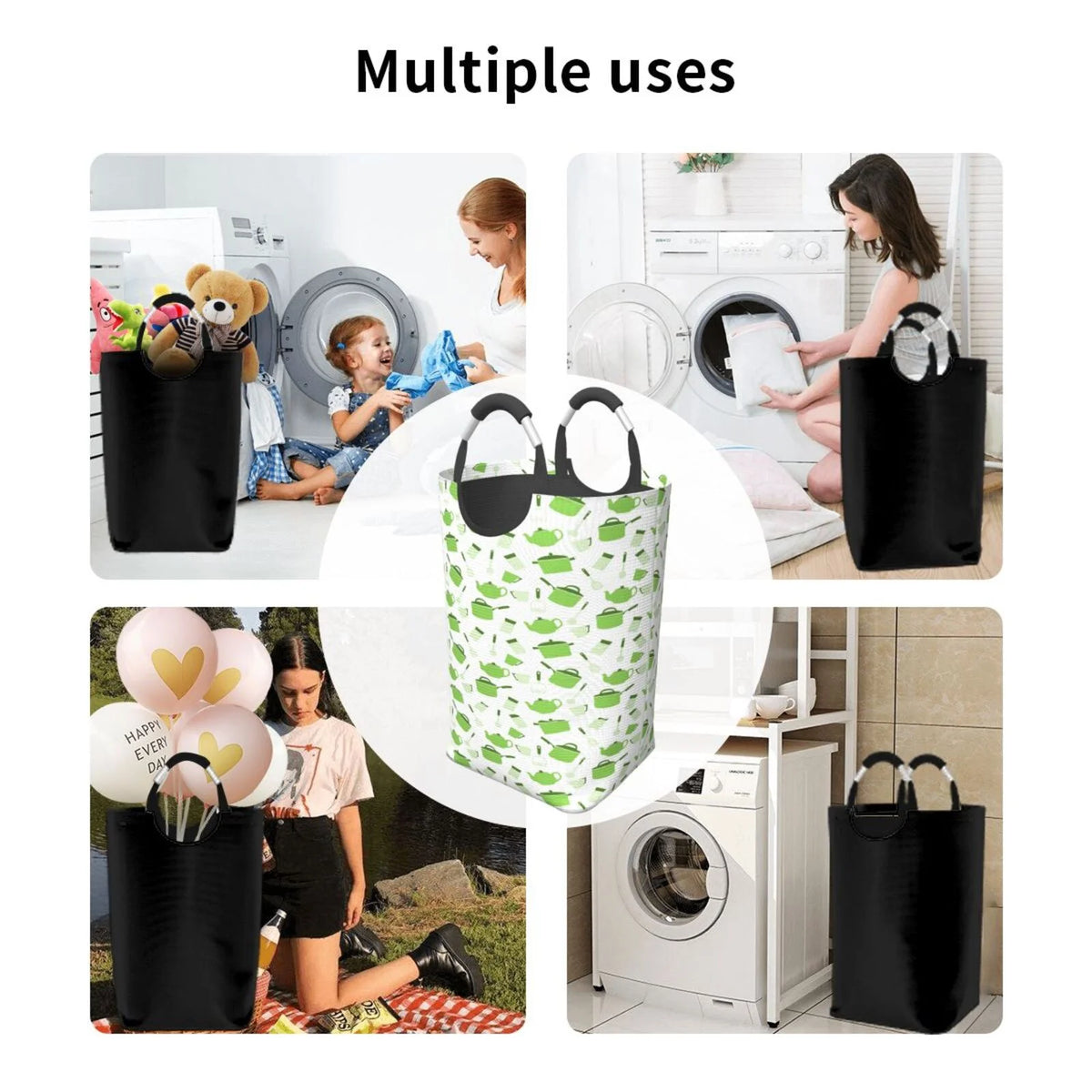 Large Canvas Fabric Collapsible Laundry Hamper X8447