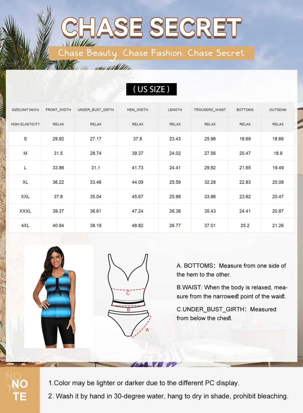 Two Piece Tankini Bathing Suits with Short Capri Z2286