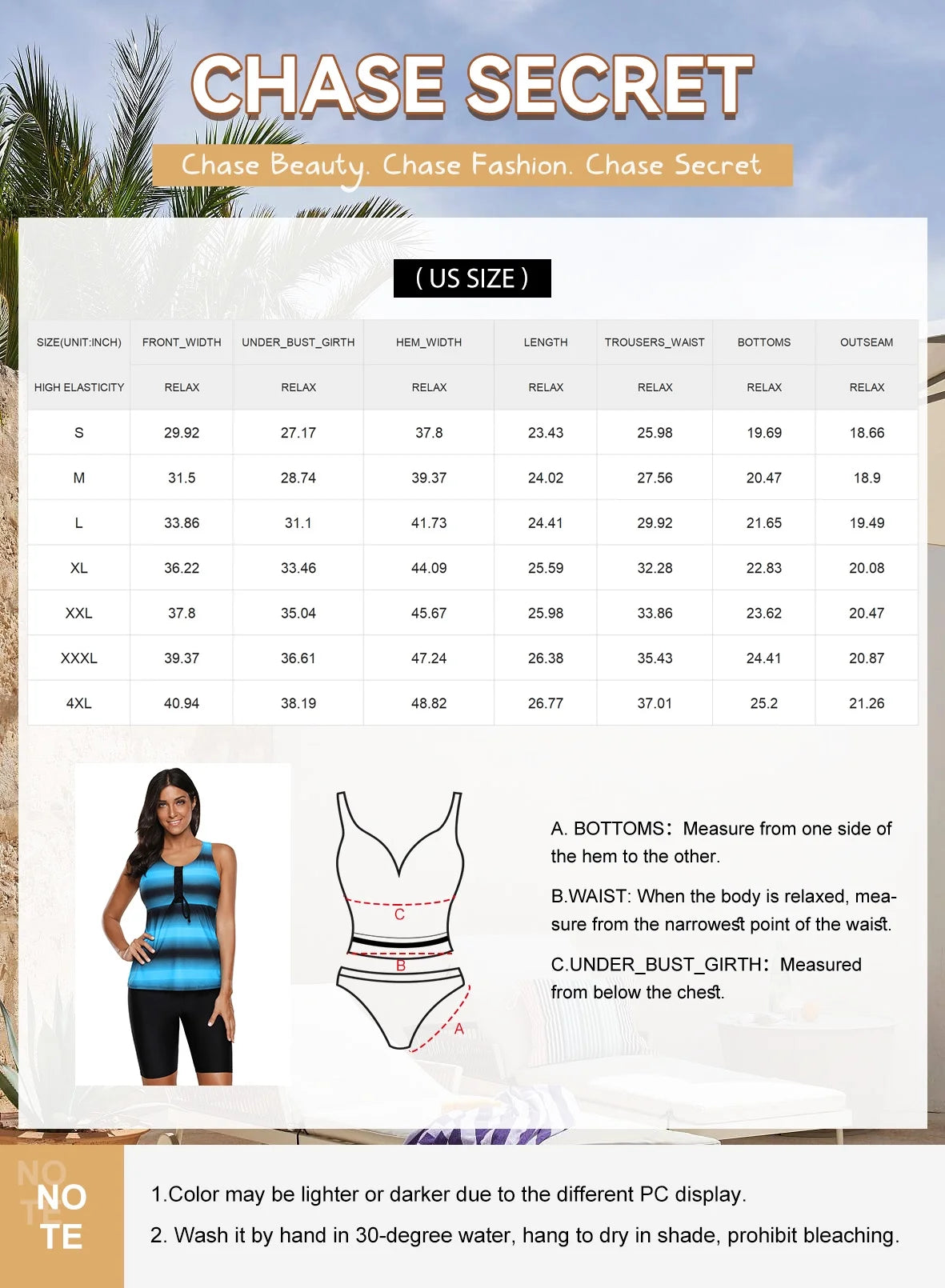 Two Piece Tankini Bathing Suits with Short Capri Z2286
