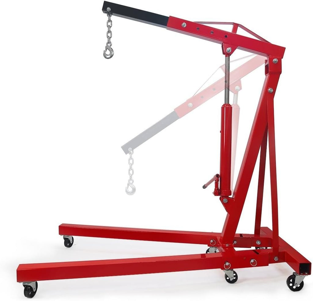 2-Ton Engine Hoist Stand Cherry Picker Folding Lift 4,000lbs (Red) X620992