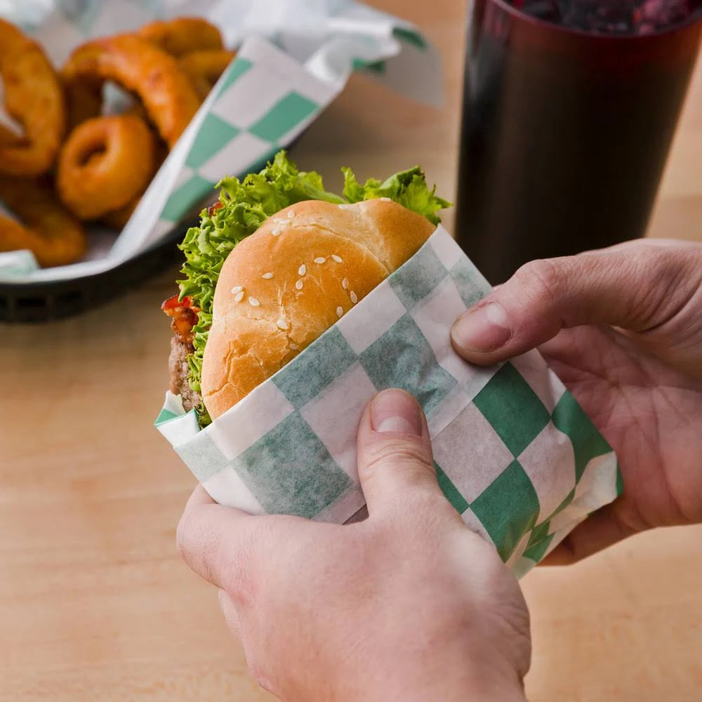 Green Check Deli Sandwich Wrap - 5000/Case Y527