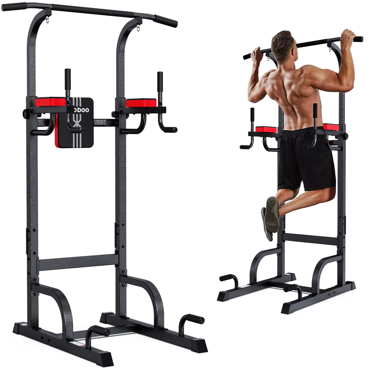 Power Tower Dip Station Pull up Bar 480lbs Z838952