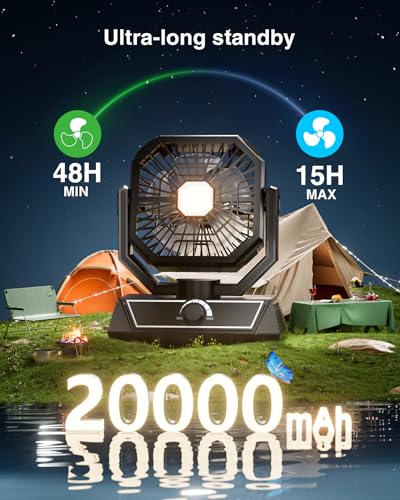 Portable Camping Fan with 20000mAh Rechargeable Battery F842064