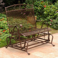 Bronze Iron Patio Glider Loveseat T44403