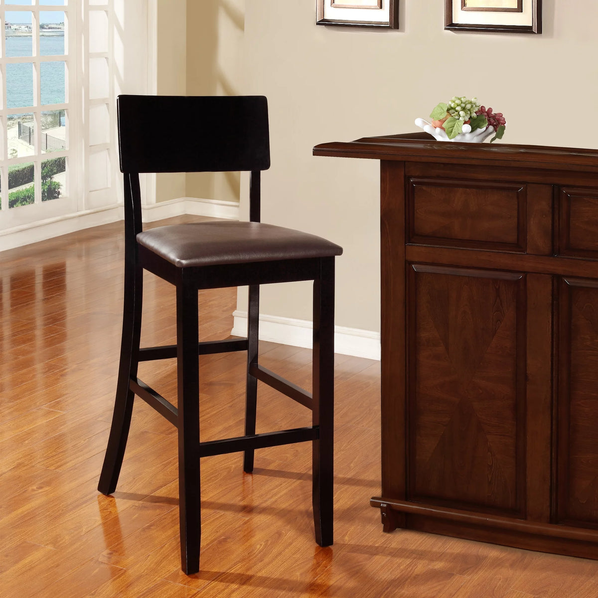 Black 30" Wood Bar Stool R23973