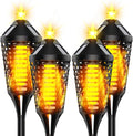 Waterproof LED Solar Torch Lights with Flickering Flame, 4 Pack I371852
