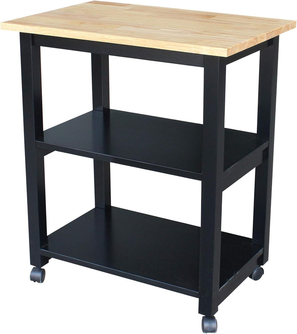Black/Natural Microwave Cart F26786