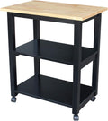 Black/Natural Microwave Cart F26786