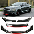 Glossy Black Red Front Bumper Lip Spoiler Splitter Diffuser Body Kits Pack of 2 T69748
