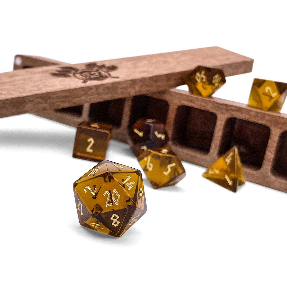 7 Piece Glass Dice Set H52073