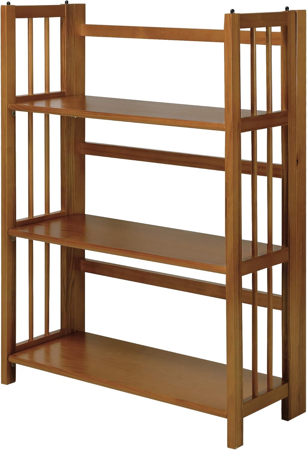 3-Shelf Folding Stackable Bookcase, Mahogany G5637