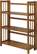 3-Shelf Folding Stackable Bookcase, Mahogany G5637