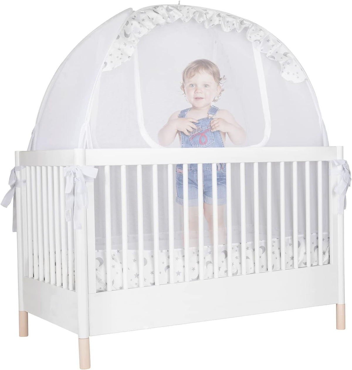 Baby Crib Tent Pop up Canopy Netting Cover See Through Mesh N608853