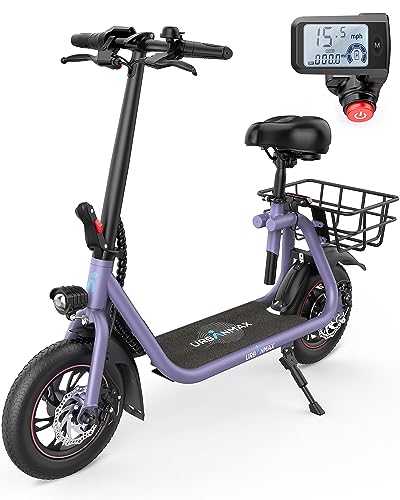 Electric Scooter with Seat, 450W Motor, Foldable D372