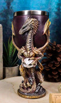 Maroon And Gold Dragon Wine Goblet 5oz H76501