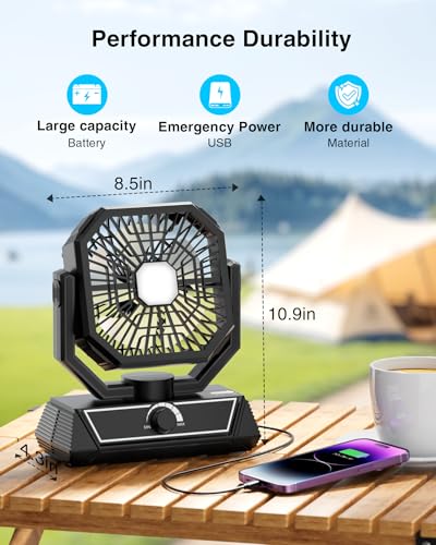 Portable Camping Fan with 20000mAh Rechargeable Battery F842064
