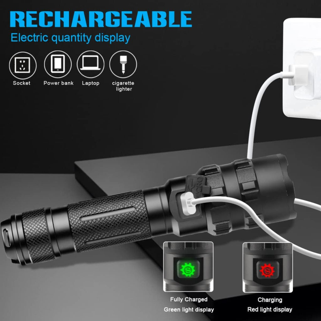 3000 Lumen Rechargeable Handheld Flashlight with Battery and Charger E2974