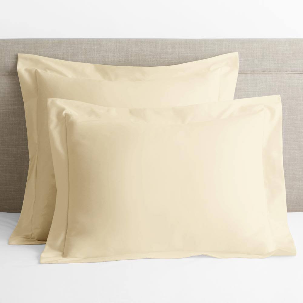 Pale Yellow Solid Egyptian Cotton Sateen Euro Sham L429626