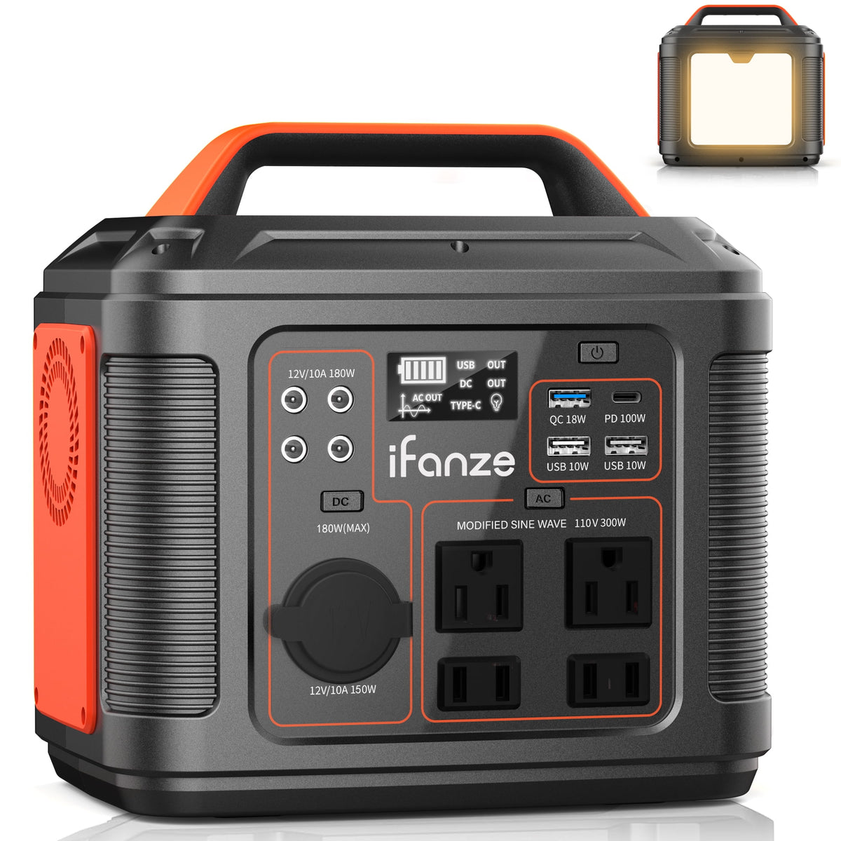 Portable Power Station 300W 296Wh 80000mAh Black I234