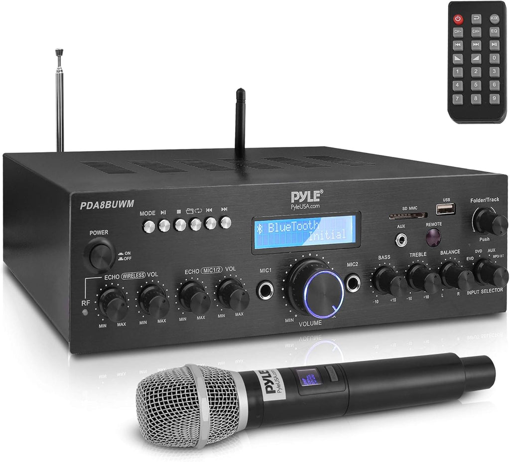 200W Dual Channel Wireless Microphone Power Amplifier System I428624