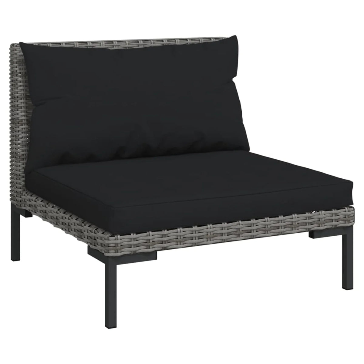9 Piece Poly Rattan Patio Set with Cushions Dark Gray Z86515