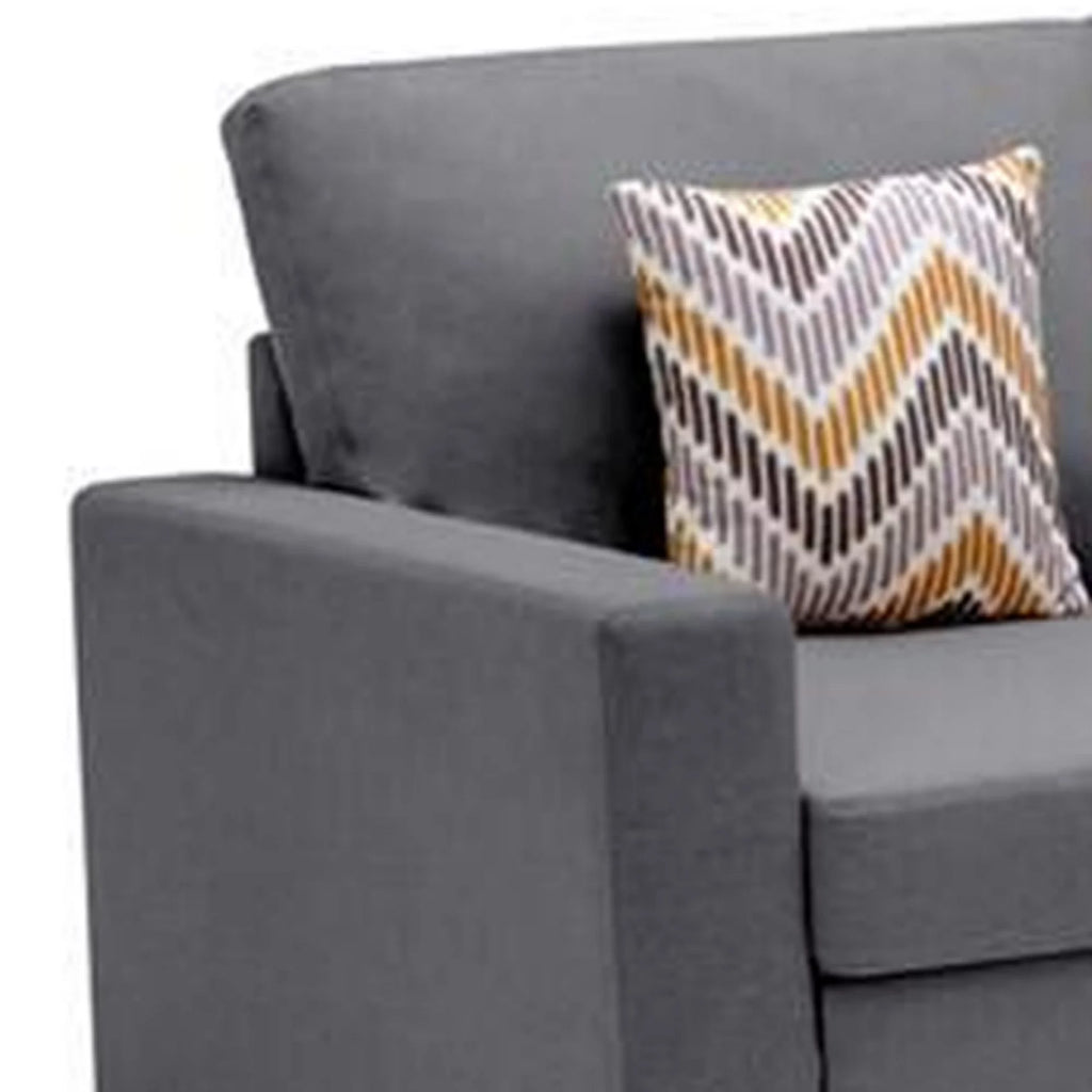 Gray 4 Seater L Sectional Sofa with Reversible Chaise B3397