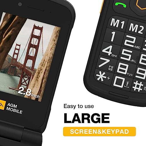 Rugged Basic Flip Phone, 4G Feature Cell Phone, Waterproof, Drop-Proof, Dual SIM U740