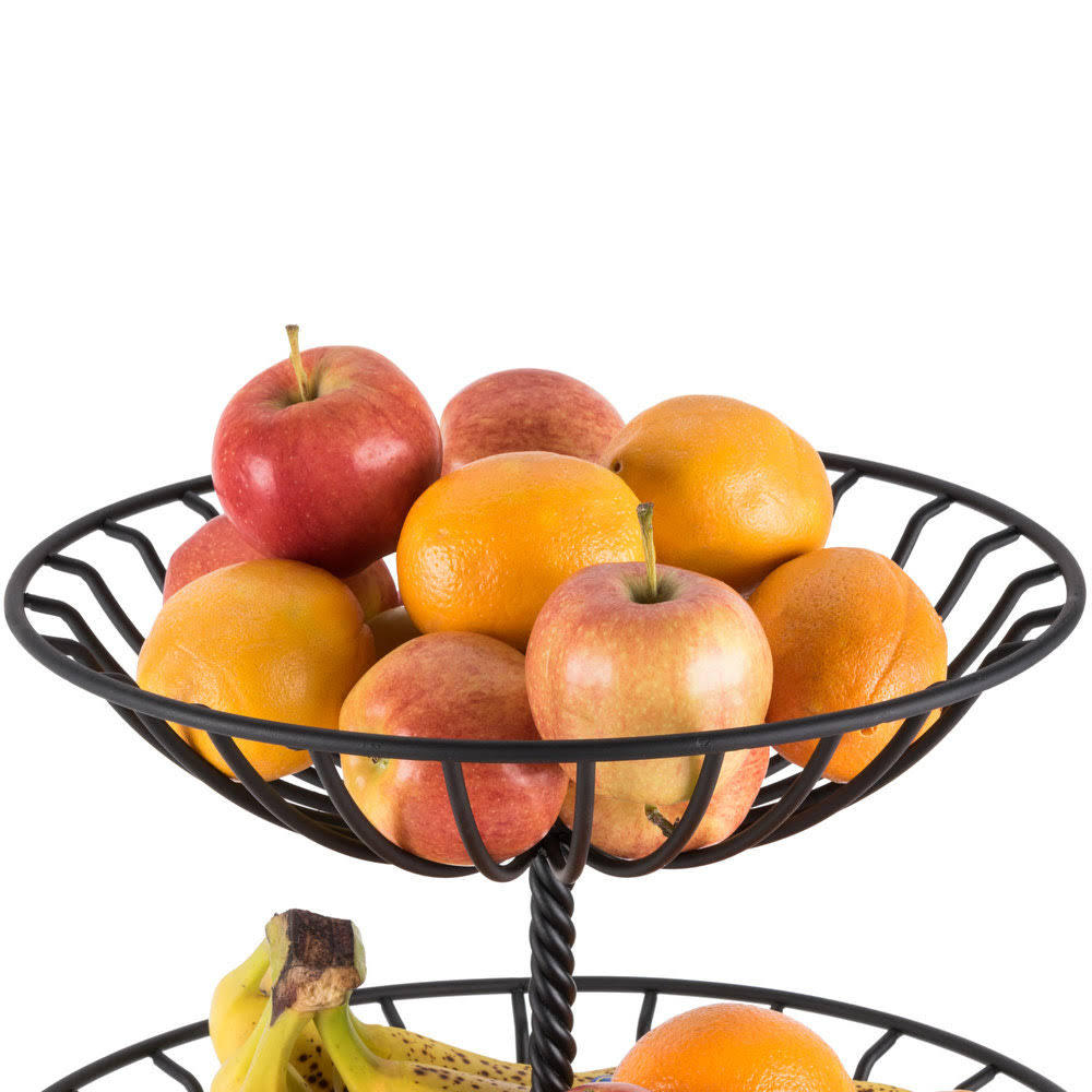 Two Tier Wrought Iron Food Baskets V91314