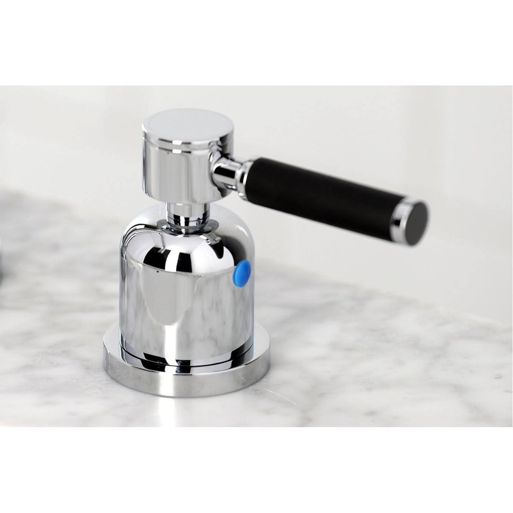 Polished Chrome Widespread Bathroom Faucet with Brass Pop-Up Q5626
