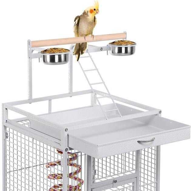 Rolling Metal Parrot Cage with Playtop Q170