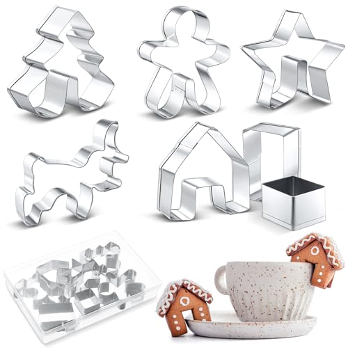 7 Pcs Stainless Steel Christmas Mug Topper Cookie Cutters F634