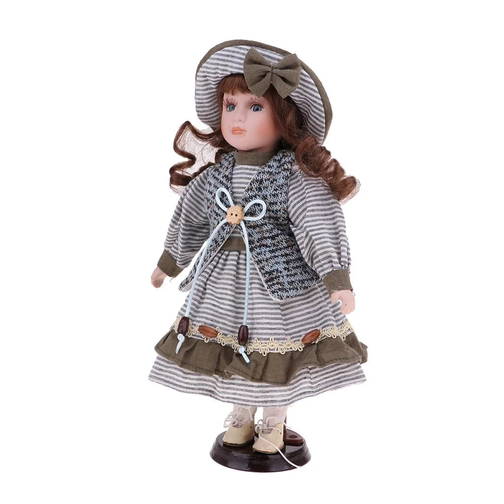 30cm Porcelain Girl Doll Figure R439