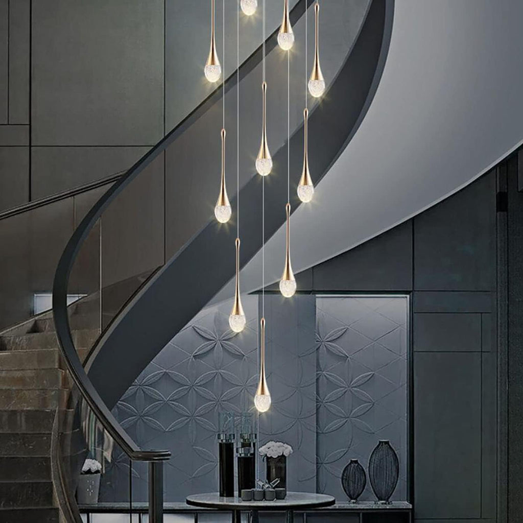 High Ceiling Dimmable Crystal Chandelier with LED Bulb Z1233