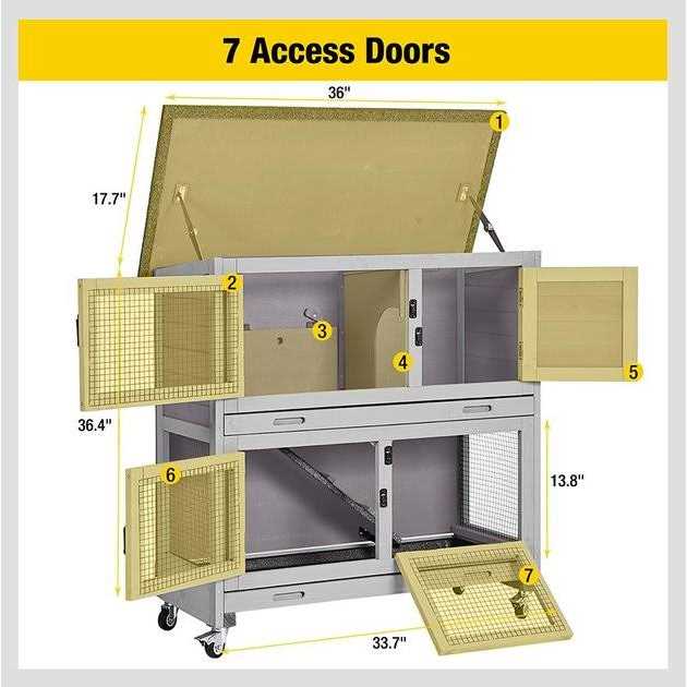 Outdoor Indoor Bunny Hutch with Wheels J99066