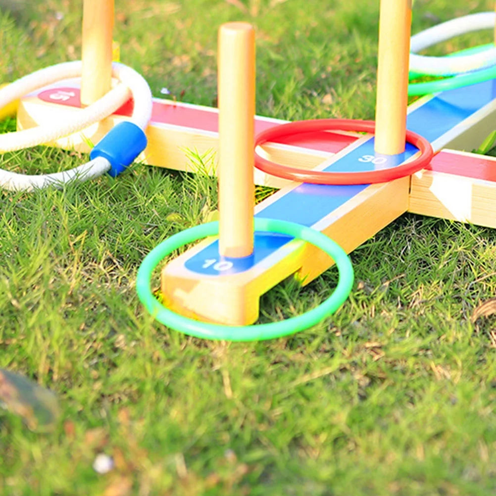 Ring Toss Toy Wood Rope Child Puzzle Toys X70293