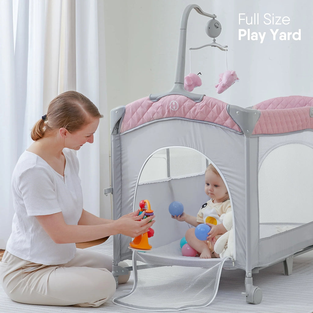 Infant Bedside Sleeper Bassinet with Wheels E8718