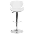 White Adjustable Height Swivel Bar Stool K723772