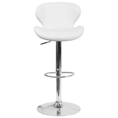 White Adjustable Height Swivel Bar Stool K723772