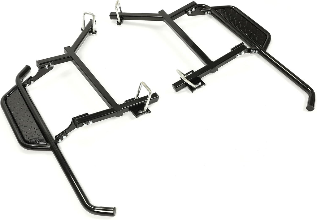 Black Steel Running Boards Set of 2 Side Step Rails B158