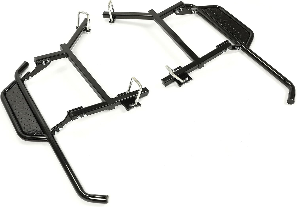 Black Steel Running Boards Set of 2 Side Step Rails B158