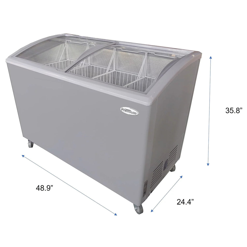9.5 cu. ft. Curved Glass Top Chest Freezer White Q818