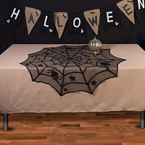 Halloween Decorations Set, Fireplace Mantel Scarf, Spider Table Cover, Lace Table Runner, Cobweb Lampshade, 80 Pcs 3D Bat P56873