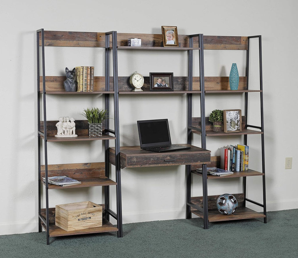 Ladder Bookcase with Desk S951