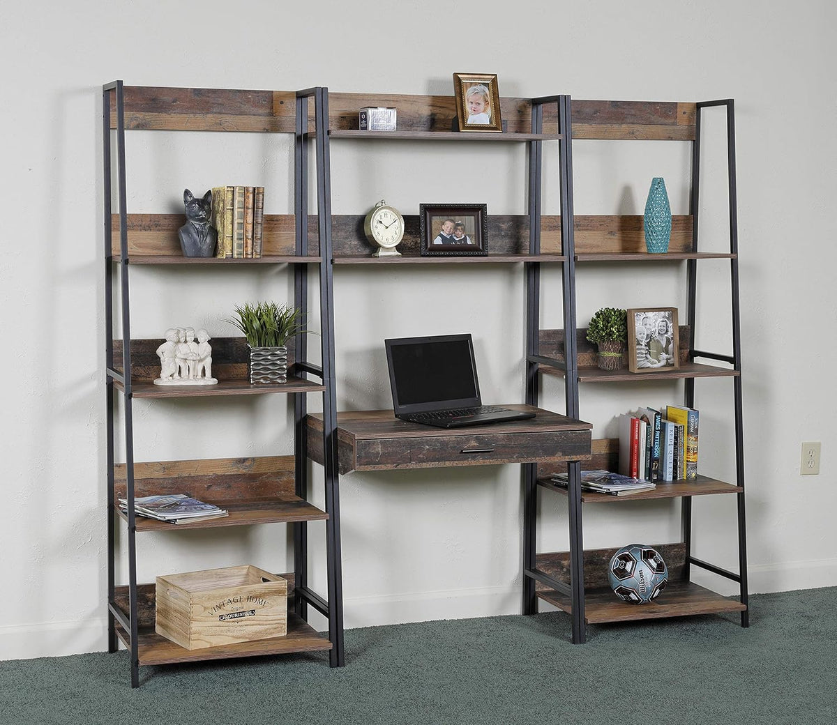 Ladder Bookcase with Desk S951